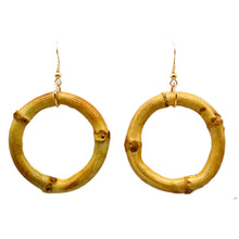 Load image into Gallery viewer, Bamboo hoop earrings - natural
