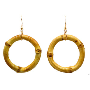 Bamboo hoop earrings - natural