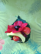 Load image into Gallery viewer, LEILANI - Red  hibiscus  / Fruit cluster hairpiece
