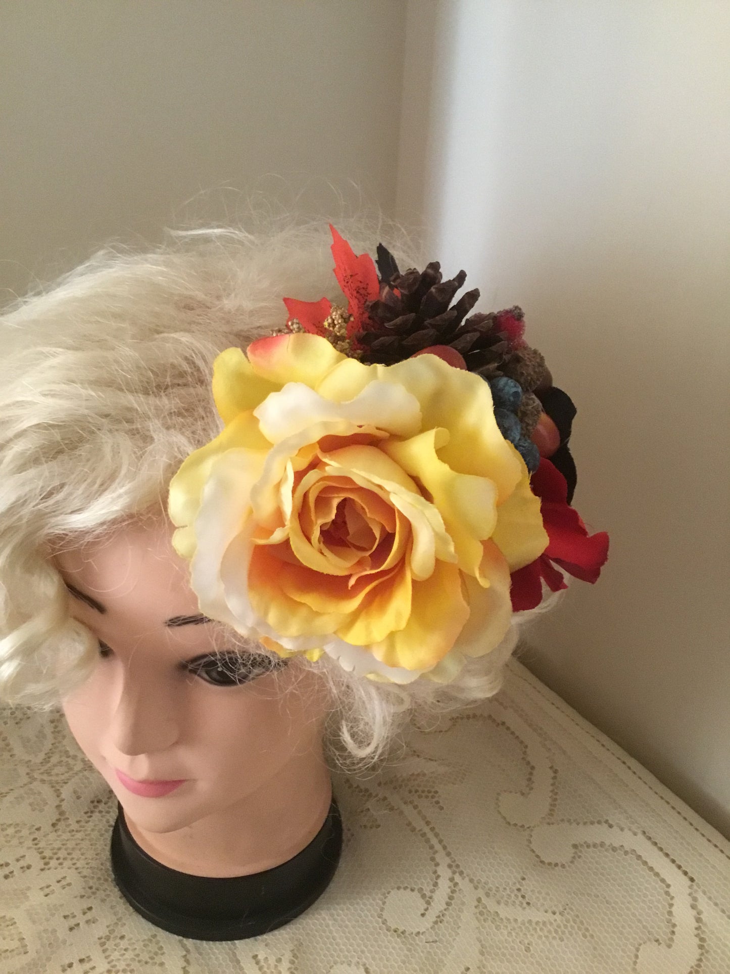 MAPLE - large autumn inspired hair flower cluster