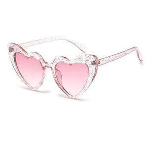 HEART sunglasses - glitter frame - pink lenses
