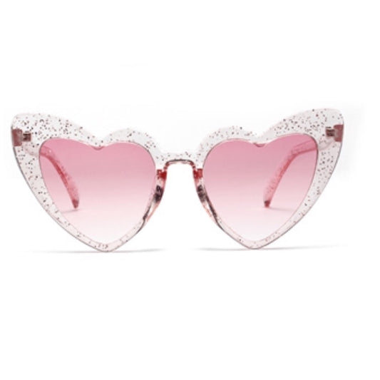 HEART sunglasses - glitter frame - pink lenses