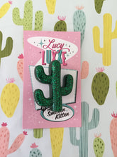Load image into Gallery viewer, SOUTH OF THE BORDER - desert cactus 🌵brooch - green glitter
