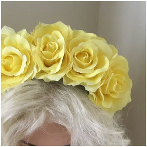 FRIDA - rose flowercrown  - Lemon