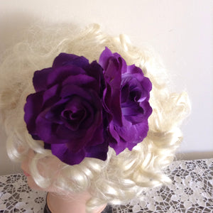 Double soft rose hairflowers - various colours