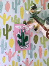 Load image into Gallery viewer, SOUTH OF THE BORDER - desert cactus 🌵brooch - green glitter
