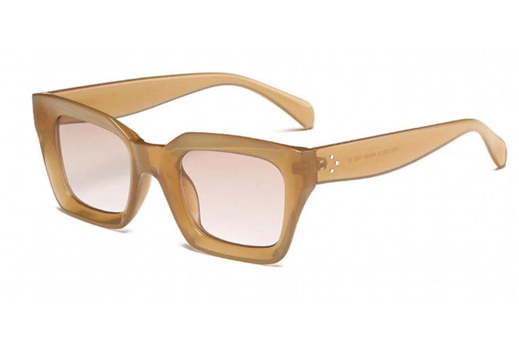 Retro square frame sunglasses - CHAMPAGNE
