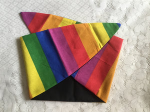 RAINBOW wide stripe - Vintage inspired do-rag  🌈  - pride