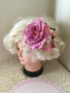 AMY -  hair flower cluster  - lilac / pink