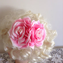 Load image into Gallery viewer, Double soft rose hairflowers - various colours
