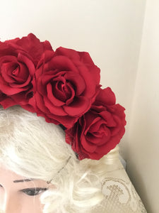 FRIDA - rose flowercrown - Red