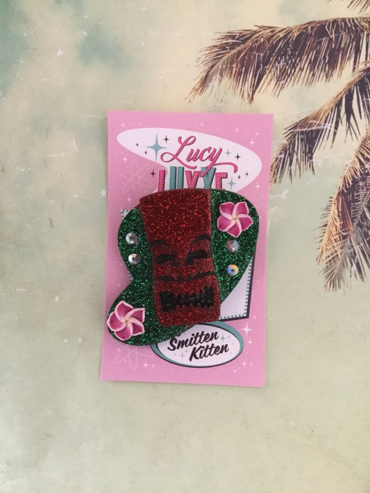 CHEEKY TIKI  - red tiki brooch