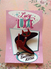 Load image into Gallery viewer, PRETTY KITTY - atomic cat brooch - Red
