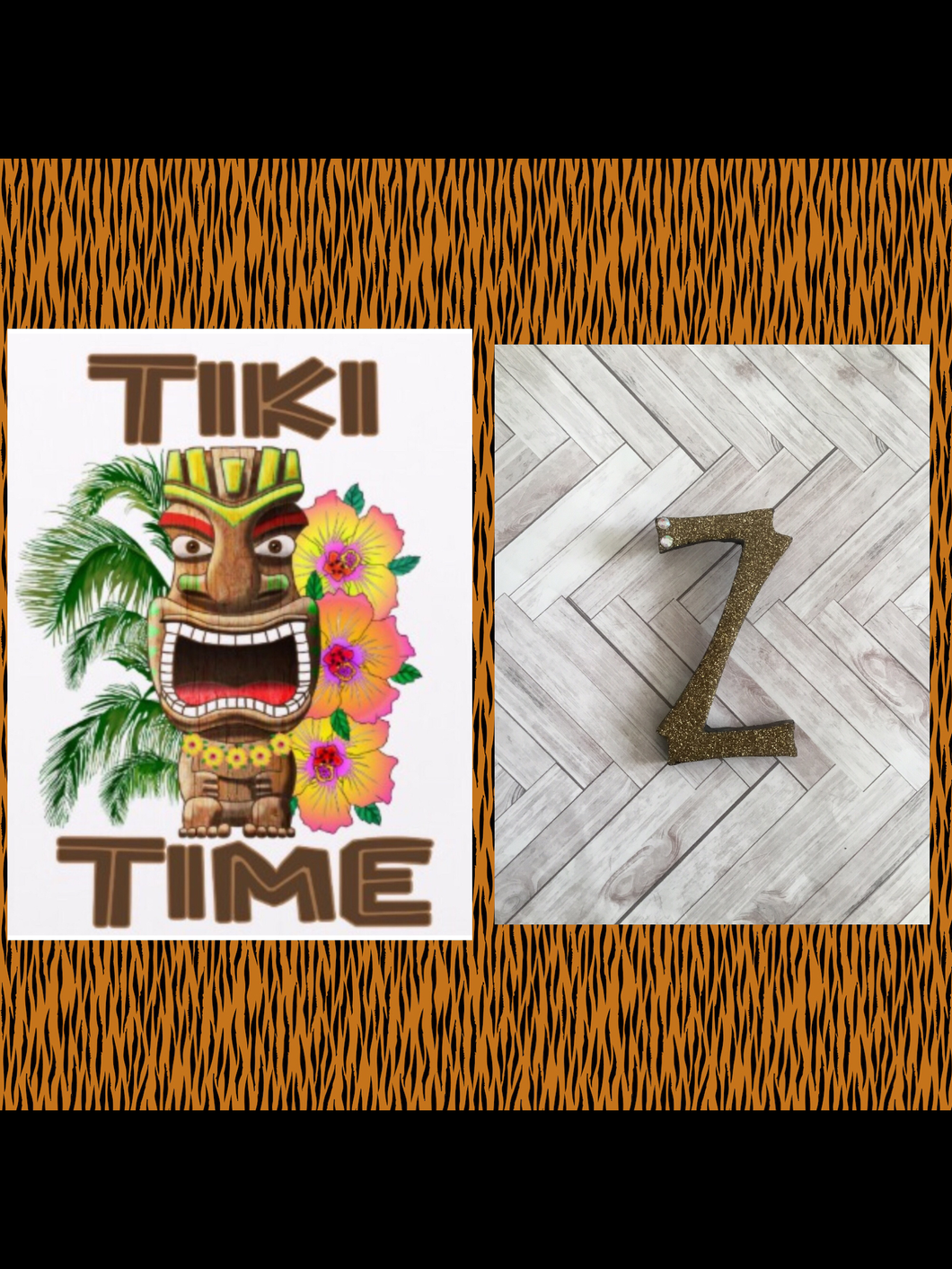 Z - TIKI font initial brooch , exclusive design - various colours