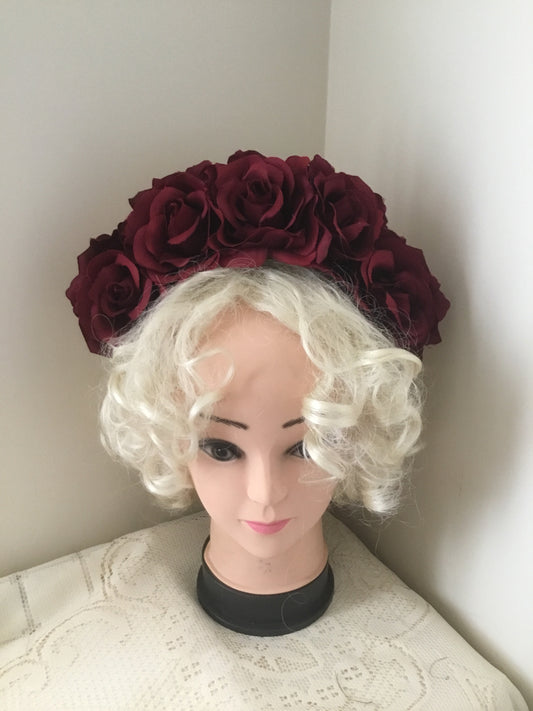 FRIDA - rose flowercrown  - Claret