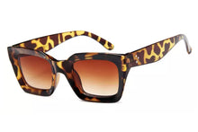 Load image into Gallery viewer, Retro square frame sunglasses - LEOPARD TEA

