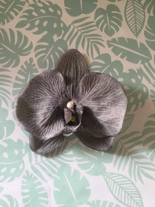 Phalaenopsis velvet touch large orchid clip - Grey