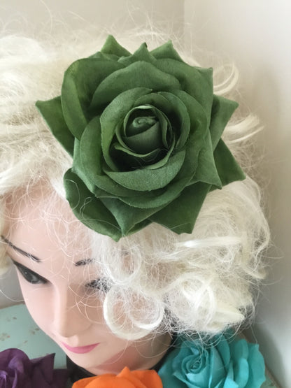 Big vintage inspired single rose hairflower - various colours