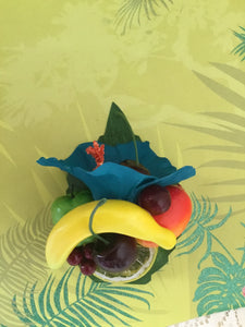 LEILANI - Teal hibiscus  / Fruit cluster hairpiece
