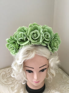 FRIDA - rose flowercrown  - Lime Green