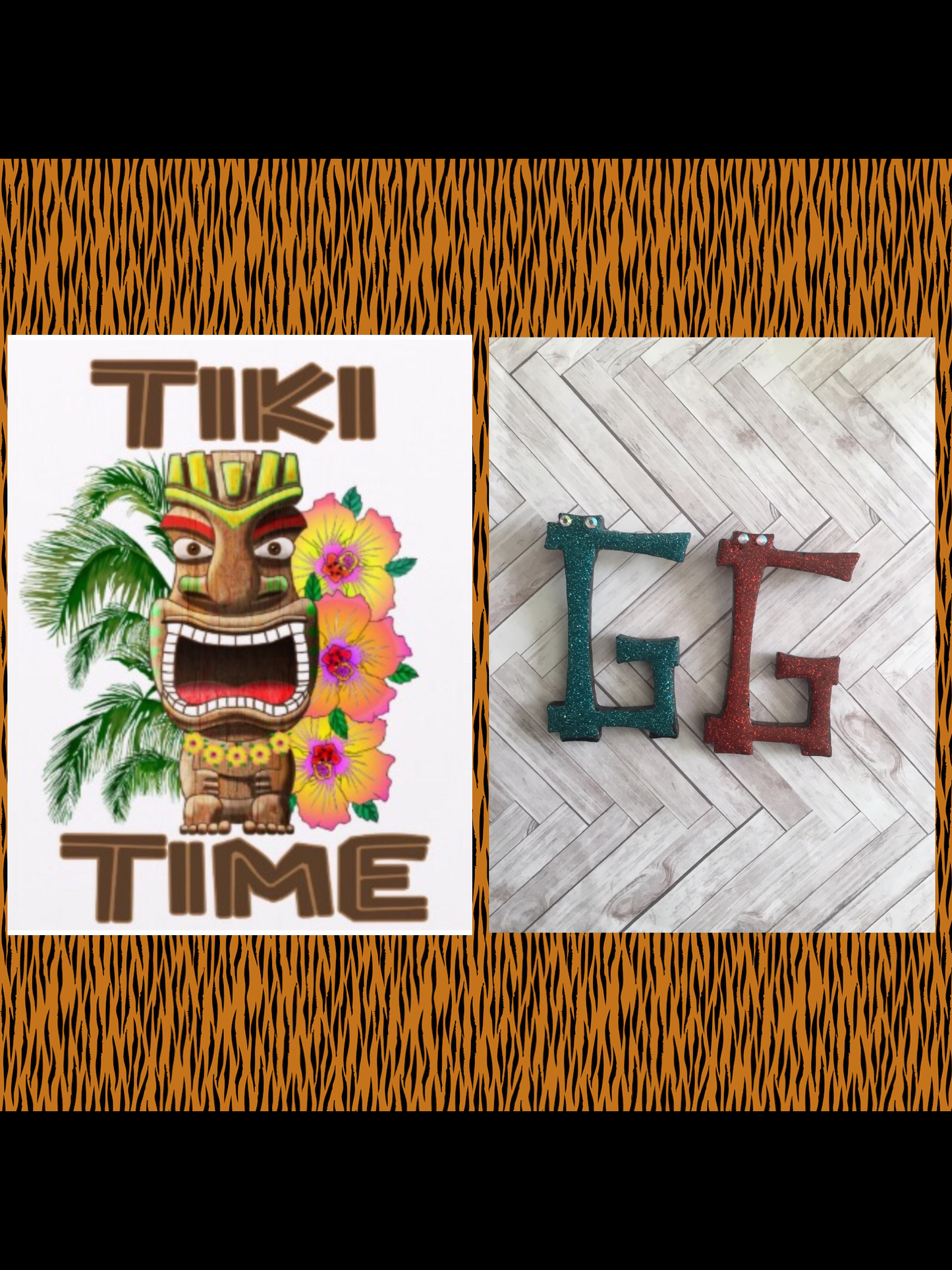 G - TIKI font initial brooch , exclusive design - various colours