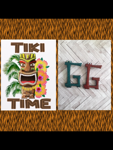 G - TIKI font initial brooch , exclusive design - various colours