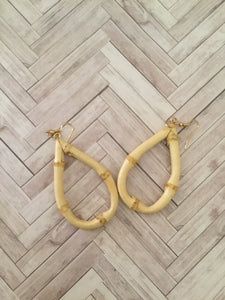 TEARDROP shaped bamboo earrings - hoops