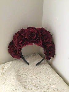 FRIDA - rose flowercrown  - Claret