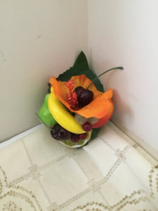 LEILANI - Orange hibiscus  / Fruit cluster hairpiece