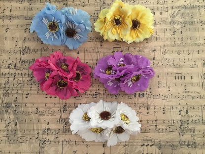 RITA - daisy cluster hair flowers - various colours