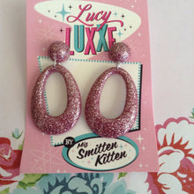 Load image into Gallery viewer, BIG BETTY - pink glitter hoops
