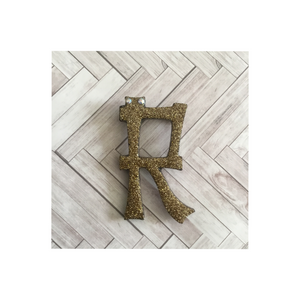 R - TIKI font initial brooch , exclusive design - various colours