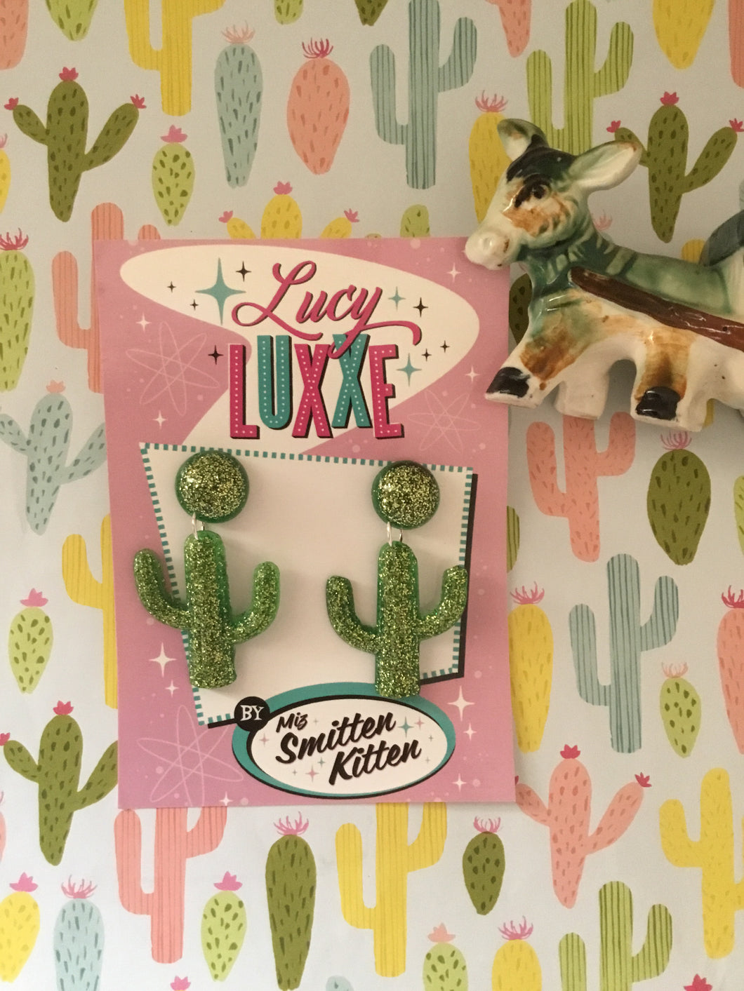 SOUTH OF THE BORDER - cactus 🌵earrings - green / gold