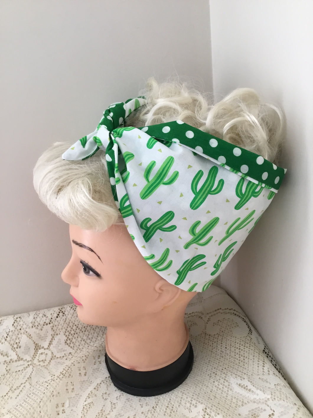 GREEN CACTUS 🌵 - vintage inspired do-rags