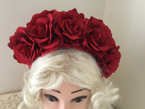 FRIDA - rose flowercrown - Red