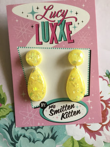 BREE - confetti lucite earrings - yellow