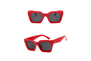 Retro square frame sunglasses - RED