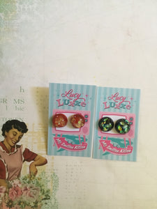 AUDREY - confetti lucite dome earrings - various colours