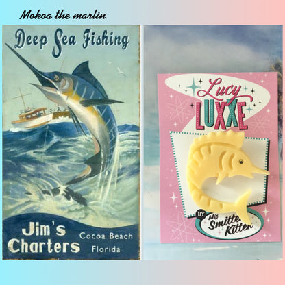 MOKOA - the marlin brooch - cream