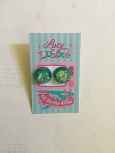 AUDREY - confetti lucite dome earrings - various colours
