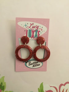 DOLLY- glitter hoop earrings - various colours