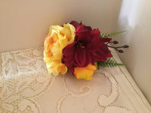 Load image into Gallery viewer, KATIE - large vintage inspired cluster hairflower - Yellow / Red

