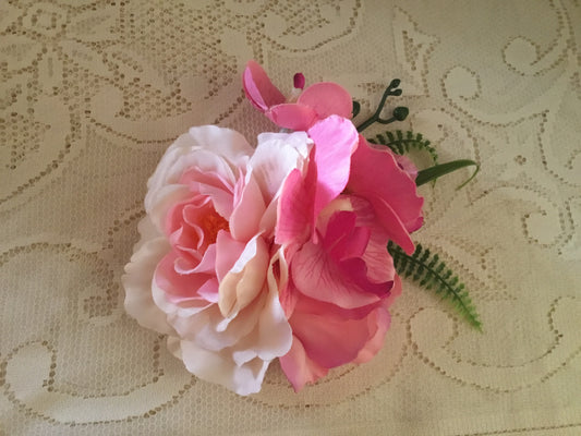 FIONA - large flower cluster hairflower - Pink