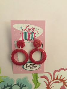 DOLLY - glitter hoop earrings - various colours