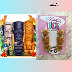 HAKU - big tiki style earrings